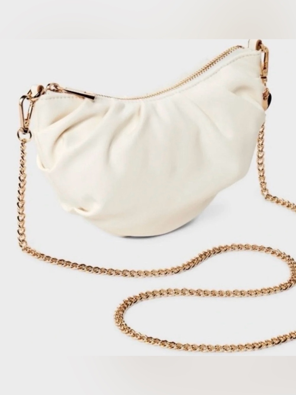 A New Day White Crescent Faux Leather Crossbody Bag 🤍✨